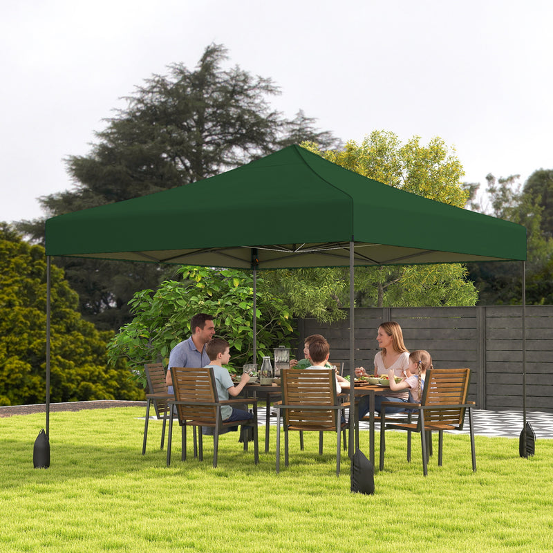 Costway - 9.5 x 9.5 Feet Pop up Canopy Tent with Adjustable Heights-Green