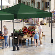 Costway - 9.5 x 9.5 Feet Pop up Canopy Tent with Adjustable Heights-Green