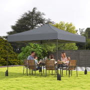 Costway - 9.5 x 9.5 Feet Pop up Canopy Tent with Adjustable Heights-Gray