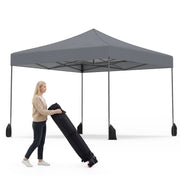 Costway - 9.5 x 9.5 Feet Pop up Canopy Tent with Adjustable Heights-Gray