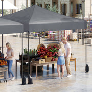 Costway - 9.5 x 9.5 Feet Pop up Canopy Tent with Adjustable Heights-Gray