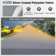 Costway - 9.5 x 9.5 Feet Pop up Canopy Tent with Adjustable Heights-Gray