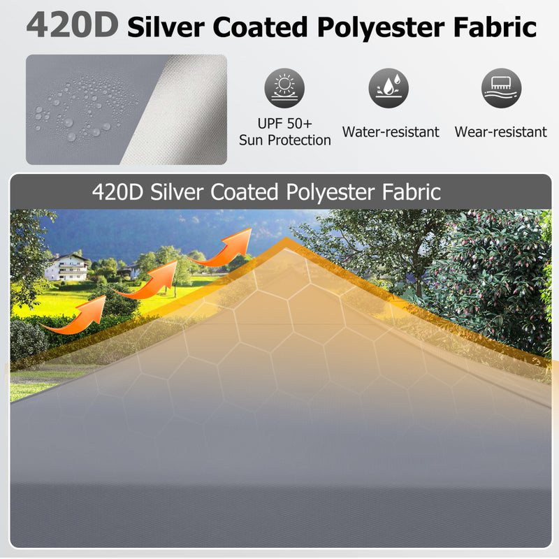 Costway - 9.5 x 9.5 Feet Pop up Canopy Tent with Adjustable Heights-Gray