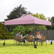 Costway - 9.5 x 9.5 Feet Pop up Canopy Tent with Adjustable Heights-Pink