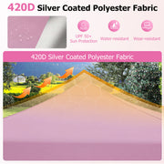 Costway - 9.5 x 9.5 Feet Pop up Canopy Tent with Adjustable Heights-Pink