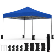 Costway - 9.5 x 9.5 Feet Pop up Canopy Tent with Adjustable Heights-Blue