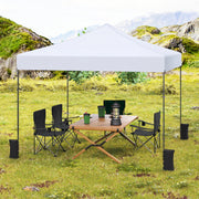 Costway - 9.5 x 9.5 Feet Pop up Canopy Tent with Adjustable Heights-White
