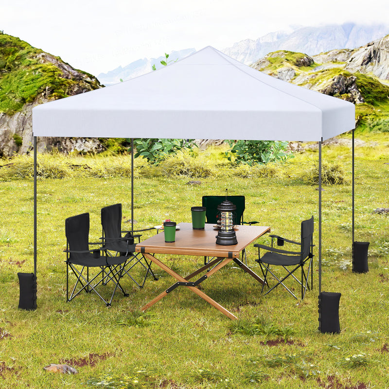 Costway - 9.5 x 9.5 Feet Pop up Canopy Tent with Adjustable Heights-White