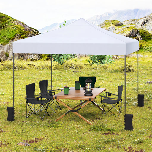 Costway - 9.5 x 9.5 Feet Pop up Canopy Tent with Adjustable Heights-White