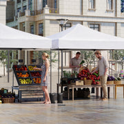 Costway - 9.5 x 9.5 Feet Pop up Canopy Tent with Adjustable Heights-White