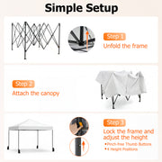 Costway - 9.5 x 9.5 Feet Pop up Canopy Tent with Adjustable Heights-White