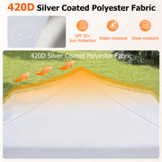 Costway - 9.5 x 9.5 Feet Pop up Canopy Tent with Adjustable Heights-White