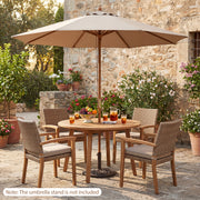 Costway - 9 FT Patio Umbrella Outdoor Table Market Umbrella with 8 Sturdy Bamboo Ribs-Brown