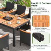 Costway - 9 Pieces Outdoor Dining Set with Acacia Wood Tabletop