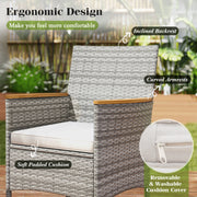 Costway - 9 Pieces Patio PE Wicker Dining Set for Deck  Garden and Yard-White