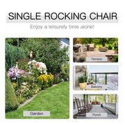 Outsunny - Wooden White Porch Rocking Chair Patio Rocking Single Leisure Reclining Seat Armchair