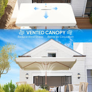 Patio Umbrella 118.1" x 78.7" Outdoor Parasol UV50+ Protection in White