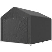 6.6' x 7.8' Portable Shed, Waterproof Bike Tent with Roll-up Zipper Door and Galvanised Steel Frame, Dark Grey