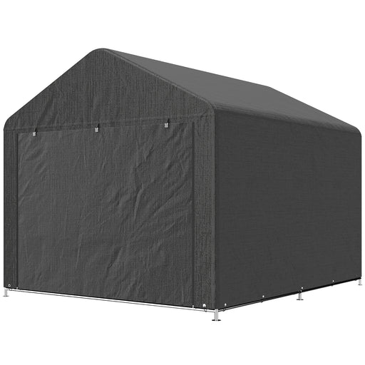 6.6' x 7.8' Portable Shed, Waterproof Bike Tent with Roll-up Zipper Door and Galvanised Steel Frame, Dark Grey