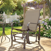Outsunny - Patio Glider, Outdoor Glider Chair with Breathable Mesh Fabric for Patio, Yard, Porch, Brown