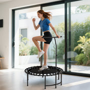 Soozier 40" Rebounder Trampoline ,Mini Trampoline Indoor with Adjustable Handle, Quiet and Safe Bungee Rebounder,Black