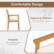 Costway - Acacia Wood 7-Piece Patio Dining Set with Umbrella Hole