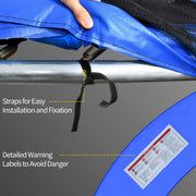 Aosom ⌀8ft Trampoline Pad ⌀96" Spring Safety Replacement Gym Bounce Jump Cover EPE Foam, No Holes for Pole, Blue