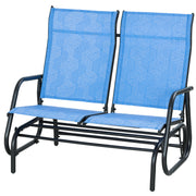 Outsunny - Outdoor Glider Bench, Patio Glider for 2 Persons, Blue