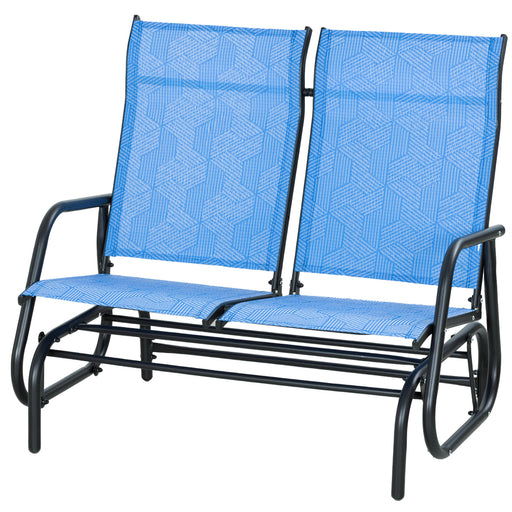 Outsunny - Outdoor Glider Bench, Patio Glider for 2 Persons, Blue
