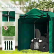 Outdoor Storage Shed, UV Resistant Bike Tent with Roll-up Zipper Door, Portable Shed for Bike, Motorcycle, Dark Green