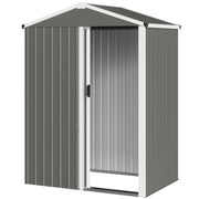4.5 x 3ft Outdoor Storage Shed, Waterproof Metal Garden Shed with Lockable Door for Backyard, Patio, Lawn, Light Grey
