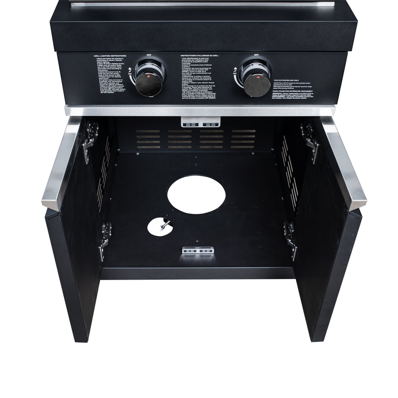 Forno All’Aperto 99,600 BTU Outdoor Kitchen, 5 Burners, Infrared Burners, Side Burner, Black Sintered Stone Countertops, Gas Pizza Oven, Sink Module, Bar & Beverage Center