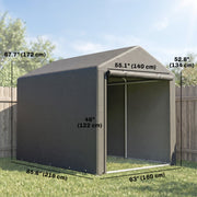 Portable Bicycle Shed with Galvanised Steel Frame and Large Door, Waterproof Outdoor Shed for Garden Tools, Dark Grey