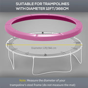 Soozier 12FT Trampoline Spring Cover, Trampoline Pad Replacement, Waterproof and Tear-Resistant, All-Weather Trampoline Accessories, No Holes for Pole, Pink