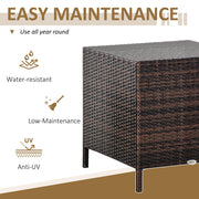 Outsunny - Set of 3 Wicker Nesting Tables Patio Rattan Snack End Side Tables Hand Woven All Weather Garden Outdoor Home Furniture Brown