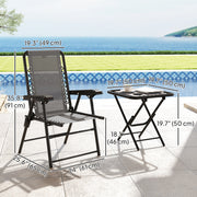 Outsunny - 3 Pieces Patio Bistro Set, Outdoor Folding Table and Chairs Set, Metal Patio Furniture Set with Cup Holders