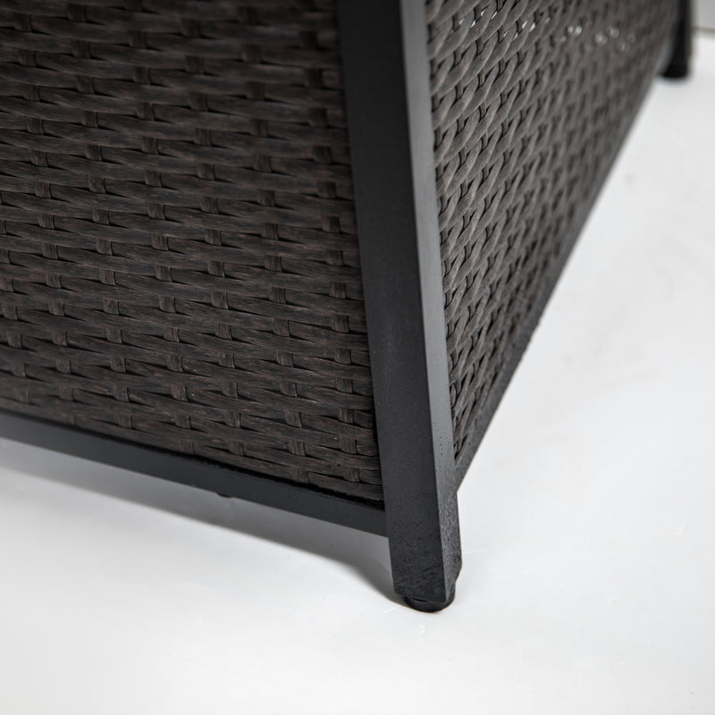 Deko Living - 35 Inch Square Outdoor Propane Gas Fire Pit Table 50,000 BTU Heater with Lava Rock Filler