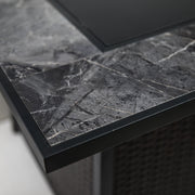Deko Living - 35 Inch Square Outdoor Propane Gas Fire Pit Table 50,000 BTU Heater with Lava Rock Filler