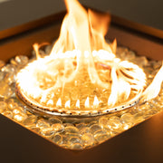 Deko Living - 42 Inch Rectangular Outdoor Propane Gas Fire Pit Table 50,000 BTU Heater with Glass Bead Filler and Ice Bucket