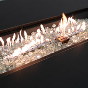 Deko Living - 55 Inch Rectangular Outdoor Propane Gas Fire Pit Barstool Table 40,000 BTU with Glass Bead Filler