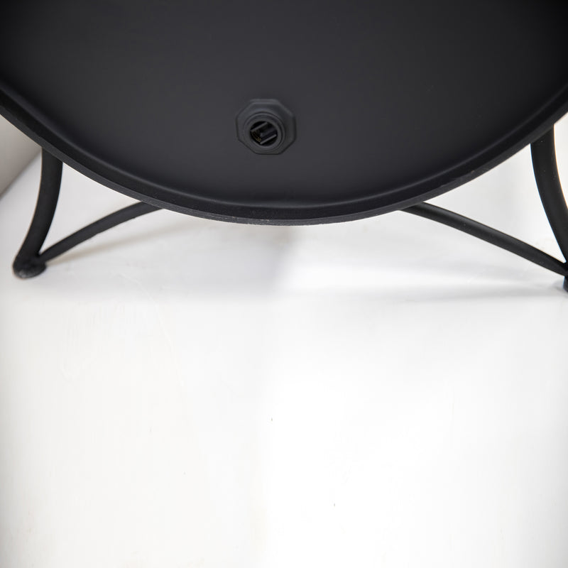 Deko Living - 35 Inch Rectangular Outdoor Metal Wood Burning Barrel Firepit with Screen Lid and Poker