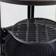 Deko Living - 30 Inch Diameter Outdoor Steel Wood Burning Chimney Firepit with Cast Iron Cooking Grill and Poker