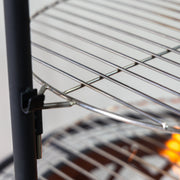 Deko Living - 33 Inch Diameter Outdoor Steel Wood Burning Fire Pit with 2 Cooking Grills, Rotisserie and Poker