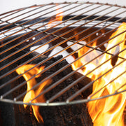 Deko Living - 33 Inch Diameter Outdoor Steel Wood Burning Fire Pit with 2 Cooking Grills, Rotisserie and Poker
