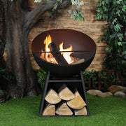 Deko Living - 30 Inch Round Outdoor Steel Wood Burning Fire Pit