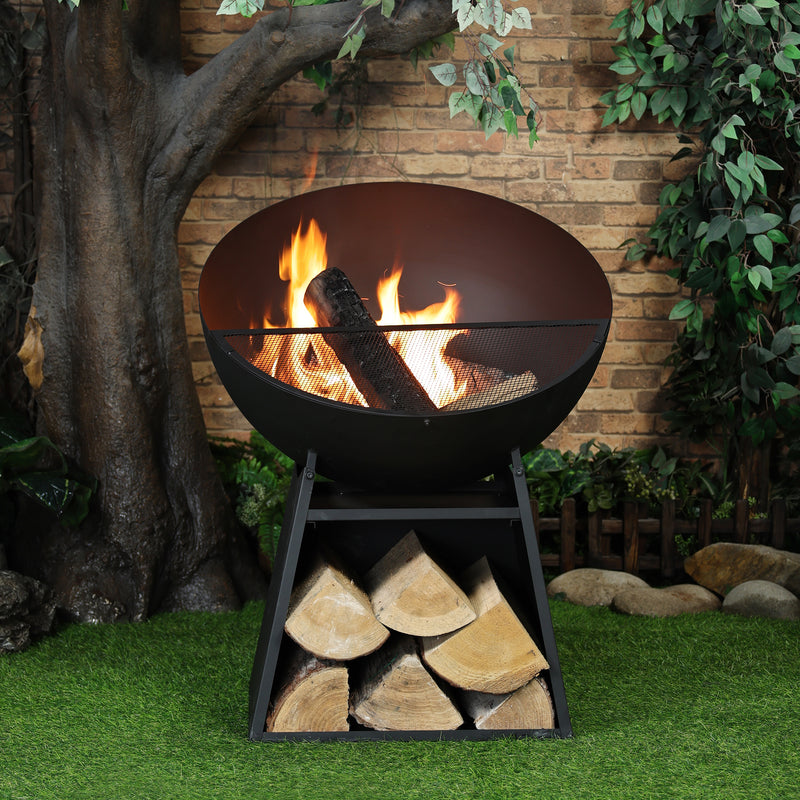 Deko Living - 30 Inch Round Outdoor Steel Wood Burning Fire Pit