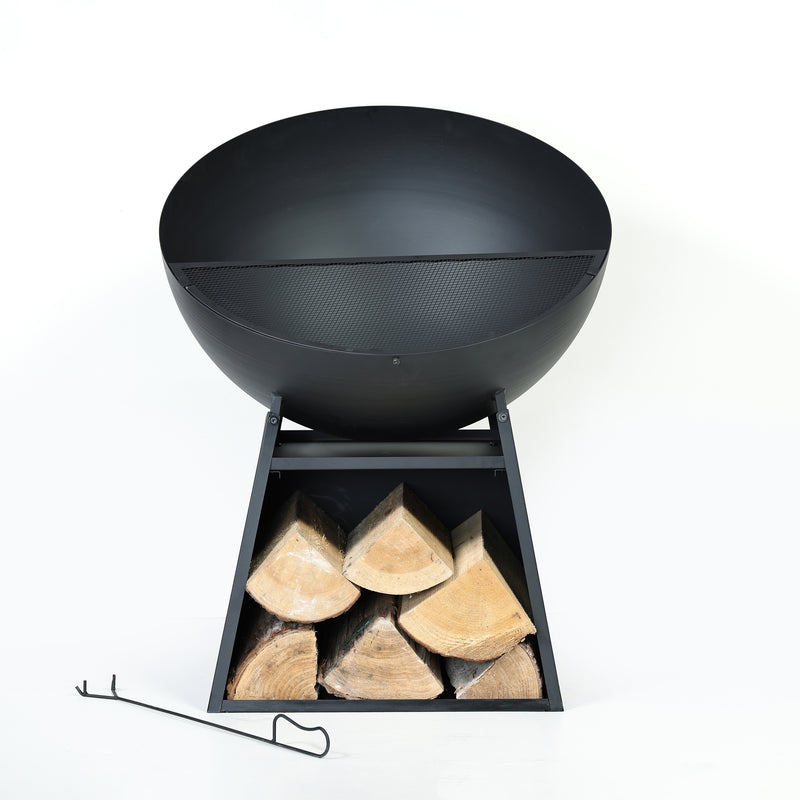 Deko Living - 30 Inch Round Outdoor Steel Wood Burning Fire Pit