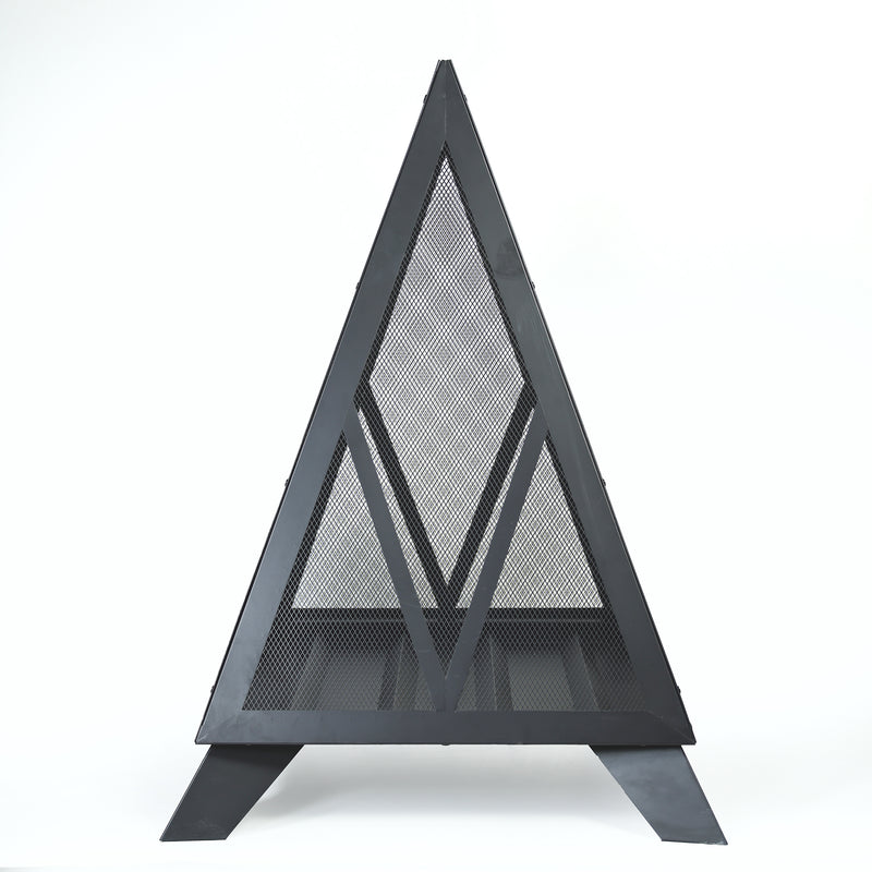 Deko Living - Outdoor Steel Pyramid Wood Burning Fire Pit