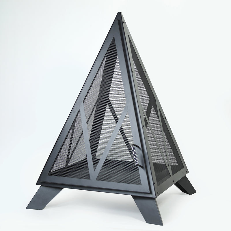 Deko Living - Outdoor Steel Pyramid Wood Burning Fire Pit