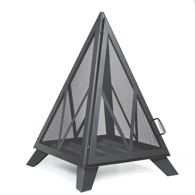 Deko Living - Outdoor Steel Pyramid Wood Burning Fire Pit